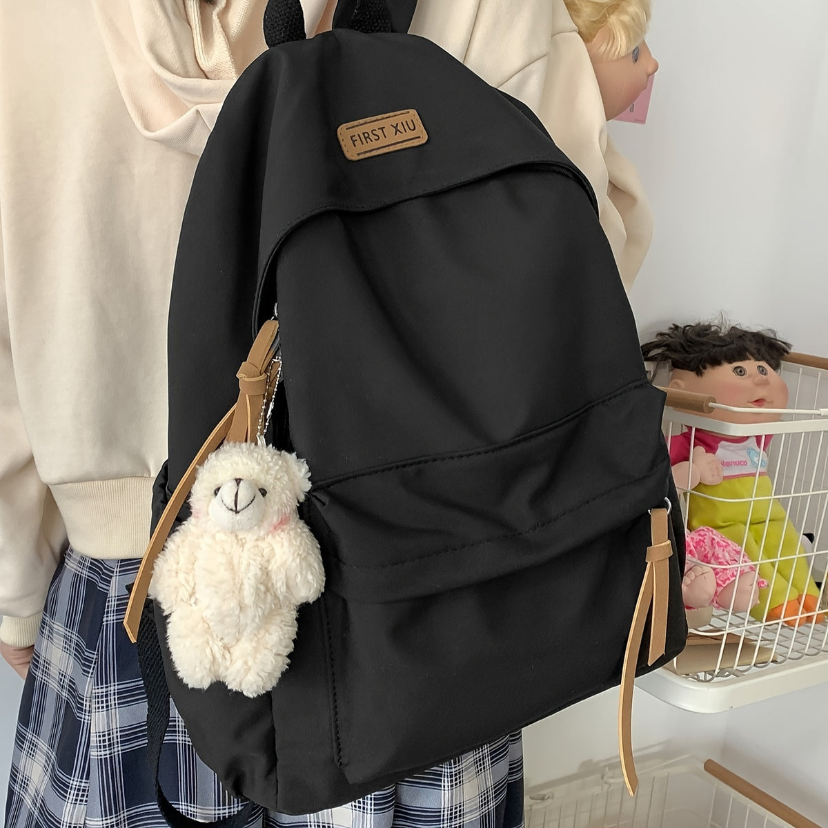 حقيبة ظهر خفيفة الوزن مزينة بعقدة مع سحر حقيبة للفتيات المراهقات والطالبات الجامعيات والعاملات البيروقراطيات، مثالية للمكتب، الكلية، العمل، التنقل، السفر، النزهات، الخارج