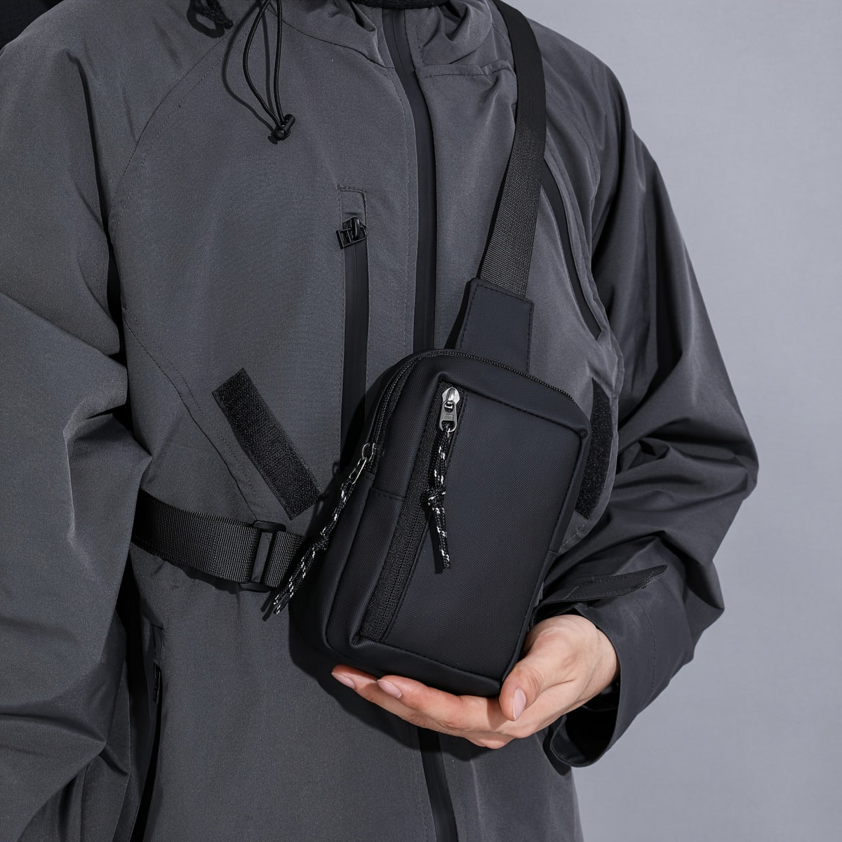 حقيبة صدر، حقيبة كتف للهاتف الخلوي للرجال، كاجوال متعددة الوظائف للسفر في الهواء الطلق