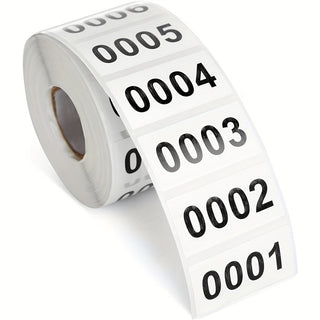 0001-1000 عدد ملصقات مرقمة للمخزون، علامة ملصقات أرقام متتالية ذاتية اللصق لتنظيم التخزين، وضع العلامات على الصناديق المتحركة، لوازم الأعمال (أبيض، 1.6 × 0.8 بوصة)