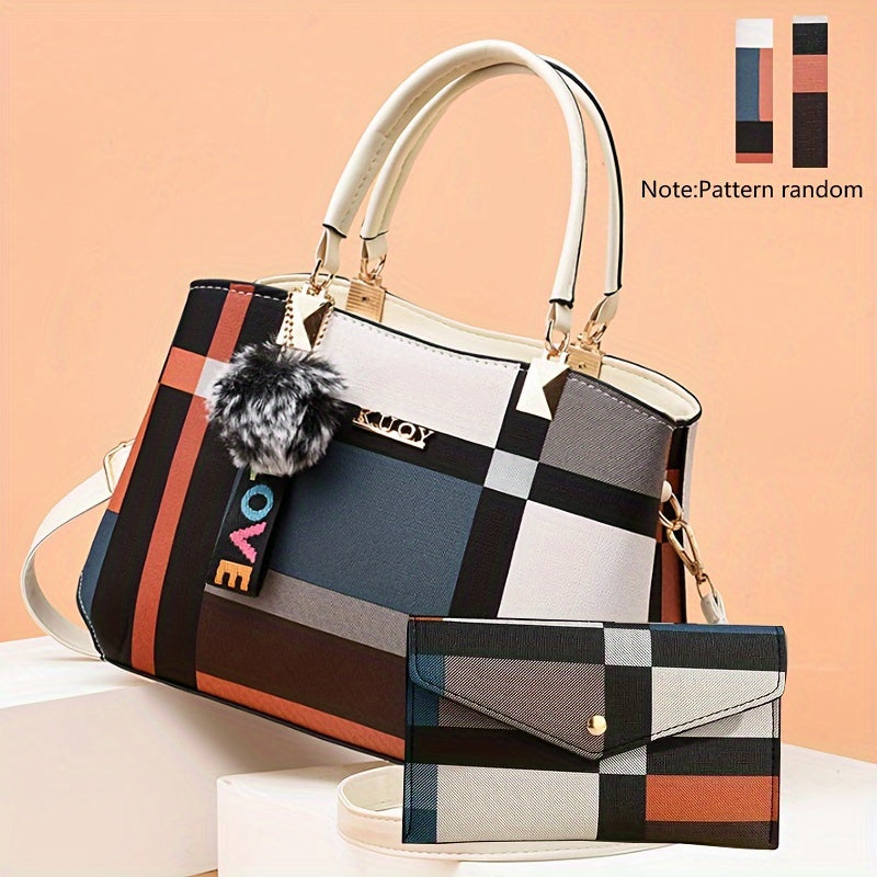 طقم جديد أنيق وعصري للنساء يتضمن حقيبة كتف وكتف