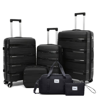 صندوق سحاب، حقيبة سفر، مجموعة حقائب، صندوق أمتعة، حقيبة سفر، حقيبة مكياج، مجموعة عجلات دوارة، ستة قطع