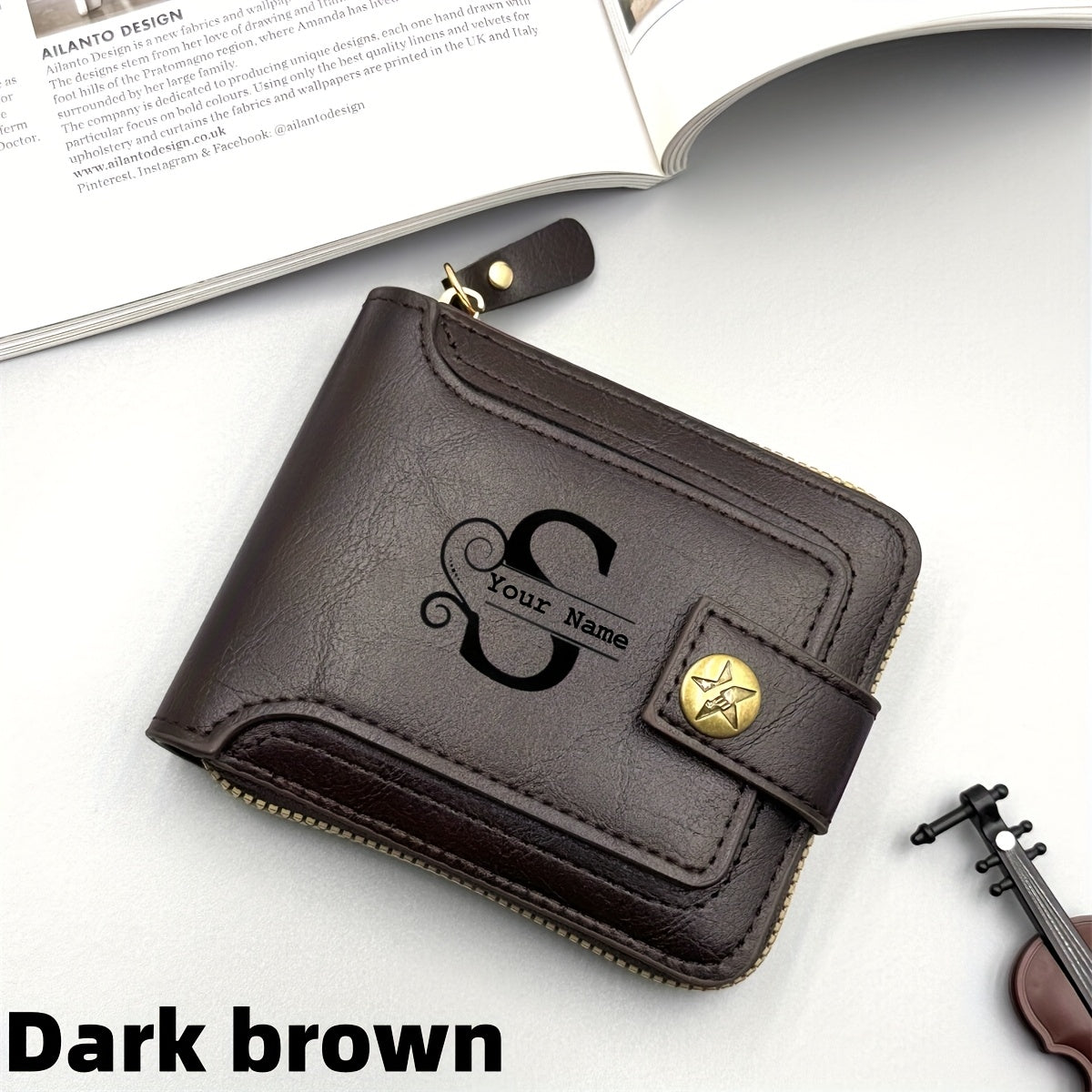 1 قطعة محفظة رجالية مخصصة، محفظة عملات قصيرة بسحاب بلون صلب جديد 2025، رخصة قيادة متعددة الوظائف، حامل بطاقة مخصصة هدية متكاملة لعيد الأب، عيد الفصح، عيد الميلاد، عيد الميلاد، الذكرى، خيار نص مخصص، أفضل لعيد الميلاد