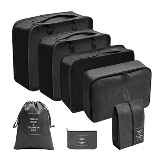 حقائب تنظيم السفر الجرافيكية البسيطة - مكعبات تغليف بوليستر بسحاب، مثالية لتخزين الملابس والإكسسوارات، تخزين الإكسسوارات | معدات السفر الأنيقة | تخزين بسحاب، حقائب تنظيم السفر