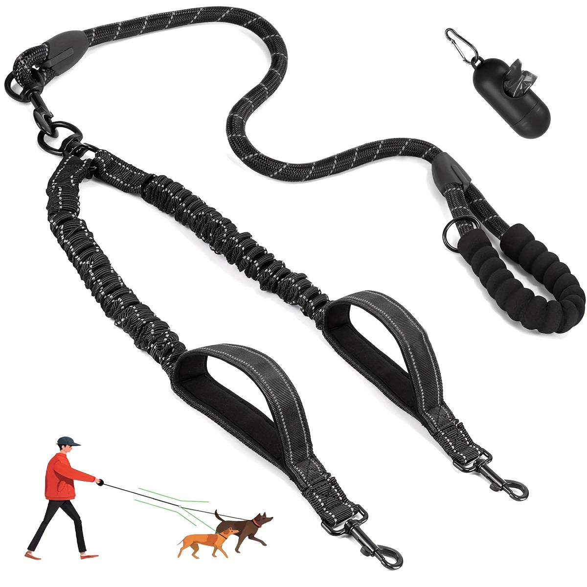 مستلزمات الحيوانات الأليفة > منتجات الكلاب > المقاود والأطواق > مقود للكلاب > مقود لـ 1 إلى 2 كلب