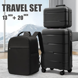 حقيبة سفر ثلاثية القطع مع سحب، حقيبة يد قابلة للطي بسحاب ومقفل، حقيبة كتف مزدوجة الكتف للمرأة والرجال، مثالية للمدرسة والموسم الدراسي