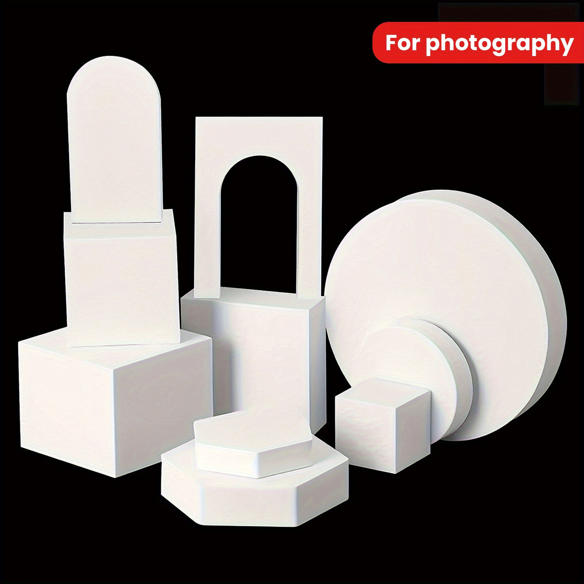 8 قطع/10 قطع مجموعة أدوات تصوير هندسية، إكسسوارات فوتوغرافية من الفوم الصلب EVA لعرض المجوهرات ومستحضرات التجميل - أشكال وزوايا متعددة الاستخدام