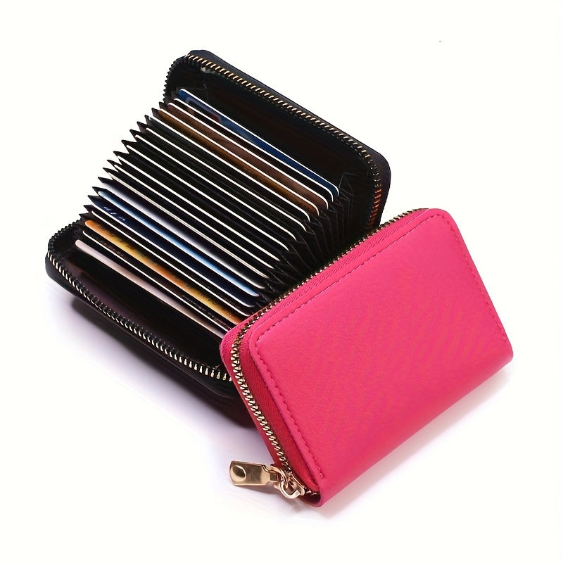 محفظة حامل بطاقات العمل للنساء/أسود/وردي/أزرق/أحمر بنك/بطاقة الهوية/بطاقة الائتمان 20 بت محفظة حامل البطاقات