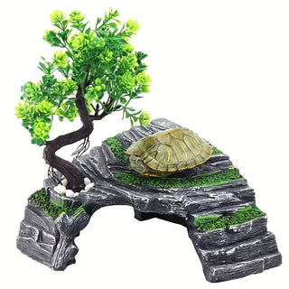 مخيم صخرة أزرق للزواحق - مخيم صخرة أزرق للزواحق مع تشكيل صخرة أزرق، مثالي للسلحفات والحيوانات الصغيرة، مخيم وملعب، تزيين مخيم