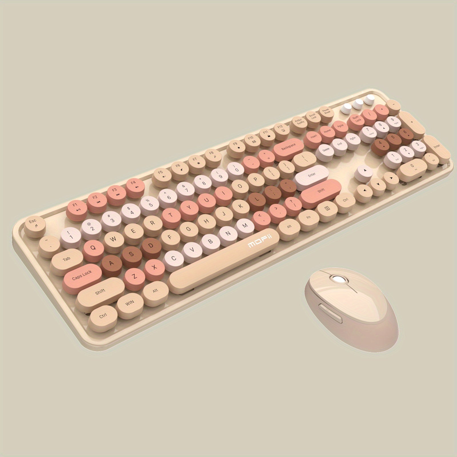 مجموعة ماوس لاسلكي Mofii Sweet Retro Punk بألوان مختلطة - بصري، مفاتيح دائرية، متوافق مع الحواسيب المحمولة، راتينج ABS، يعمل ببطارية AA (غير مرفقة)