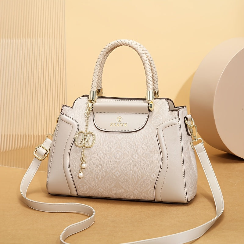 حقيبة الأم النسائية العصرية القديمة ذات الأكمام الصناعية الزهور مع حزام قابل للفصل، إغلاق بسحاب، وطبقة داخلية من البوليستر - اللون البني البني مع معدات الذهبية - هدية مثالية لها، هدية لها | حقيبة نمط الزهور | معدات ذهبية