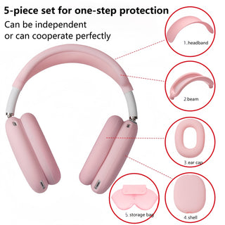 مجموعة من خمس قطع من الحافظة السيليكونية لسماعات for airpods Max