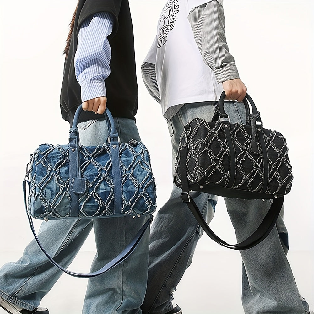 حقيبة كتف نسائية كبيرة الحجم من النايلون - حزام قابل للتعديل، إغلاق بسحاب، نمط كاجوال، مثالية للسفر، الصالة الرياضية، والاستخدام اليومي، حقيبة صالة الرياضية