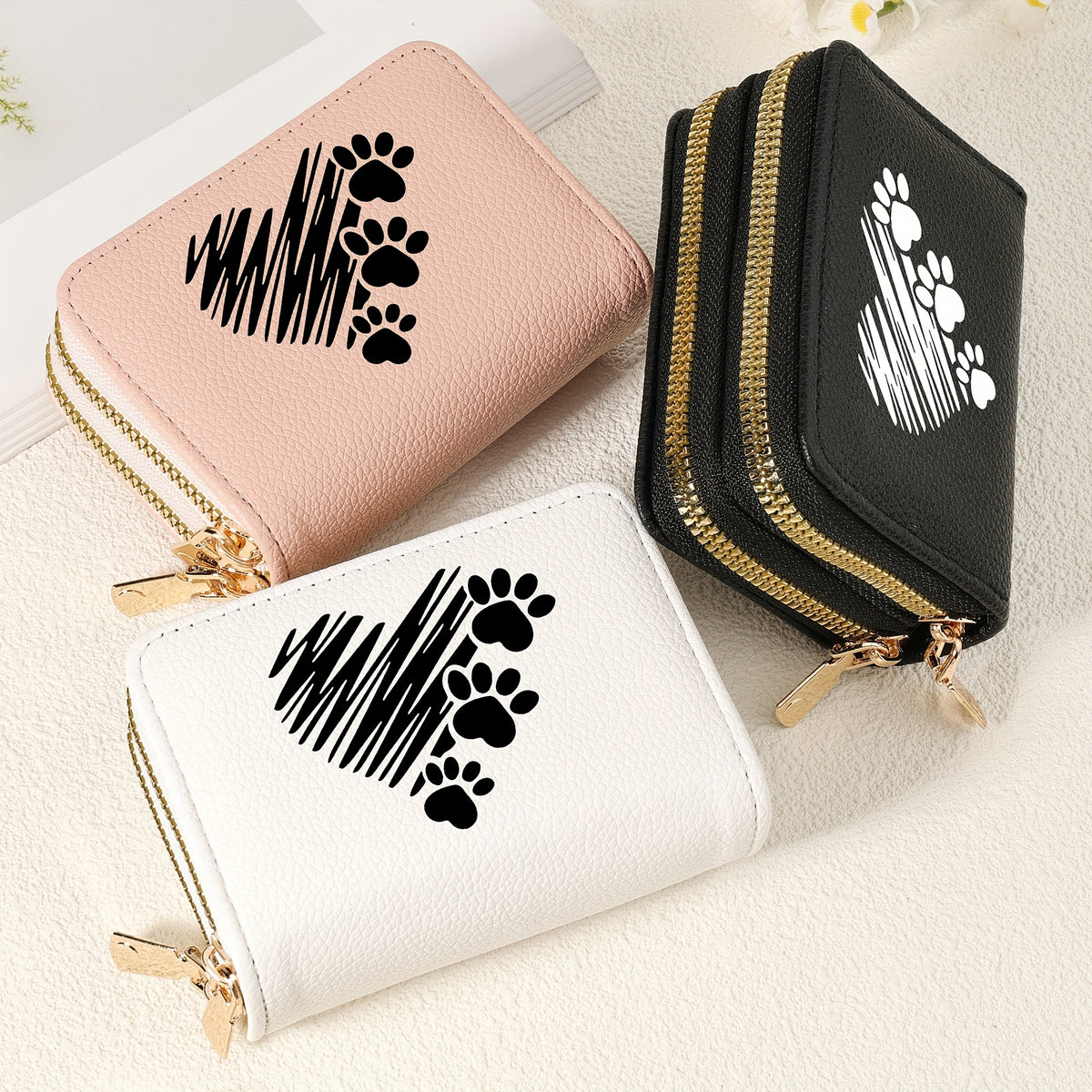 1 قطعة محفظة بأسلوب كاجوال مع طباعة مخلب الحب، محفظة خفيفة بسحاب للعملات، محفظة بطاقات متعددة مبطنة بالنايلون للخروج - تنظيف بالقماش الجاف، حقيبة لوازم المدرسة | محفظة بسحاب أنيقة | محفظة خفيفة، محفظة صغيرة