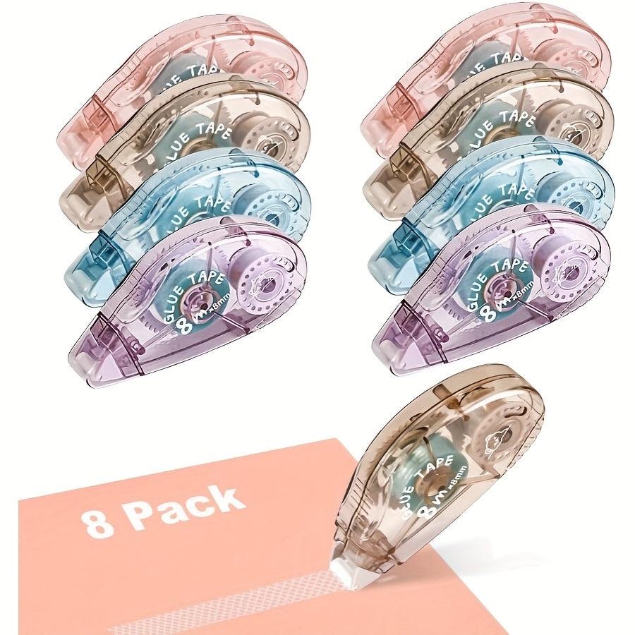 مجموعة من 8 لفات شريط مزدوج الجانب، مستلزمات scrapbook، أدوات لاصقة للفنون اليدوية، شريط مزدوج الجانب للجري، يستخدم لتجميع الصور، مستلزمات دفاتر اليومية للمكتب المدرسي.