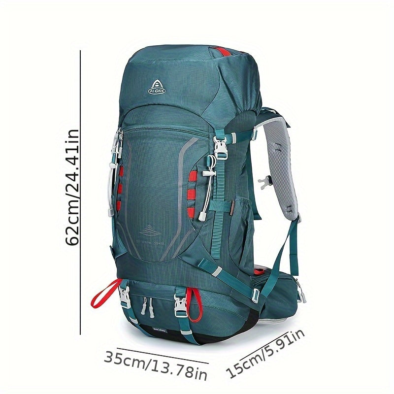حقيبة ظهر تسلق جبال كبيرة السعة مع نظام تهوية للرجال والنساء، حقيبة سفر متينة لرحلات وتسلق الجبال