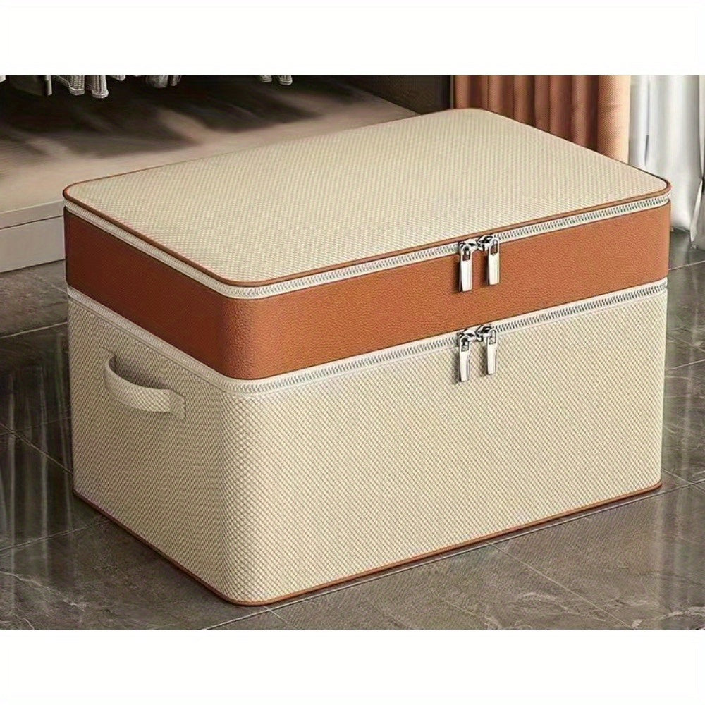 2 قطعة أكياس تخزين مقاومة للماء ذات سعة كبيرة للملابس والبطانيات - أكياس تخزين مقاومة للرطوبة مع إغلاق بسحاب، قماش غير منسوج متين، نافذة شفافة، مثالية لتنظيم المنزل، الانتقال، والسفر، ملحقات الانتقال، تخزين تحت السرير