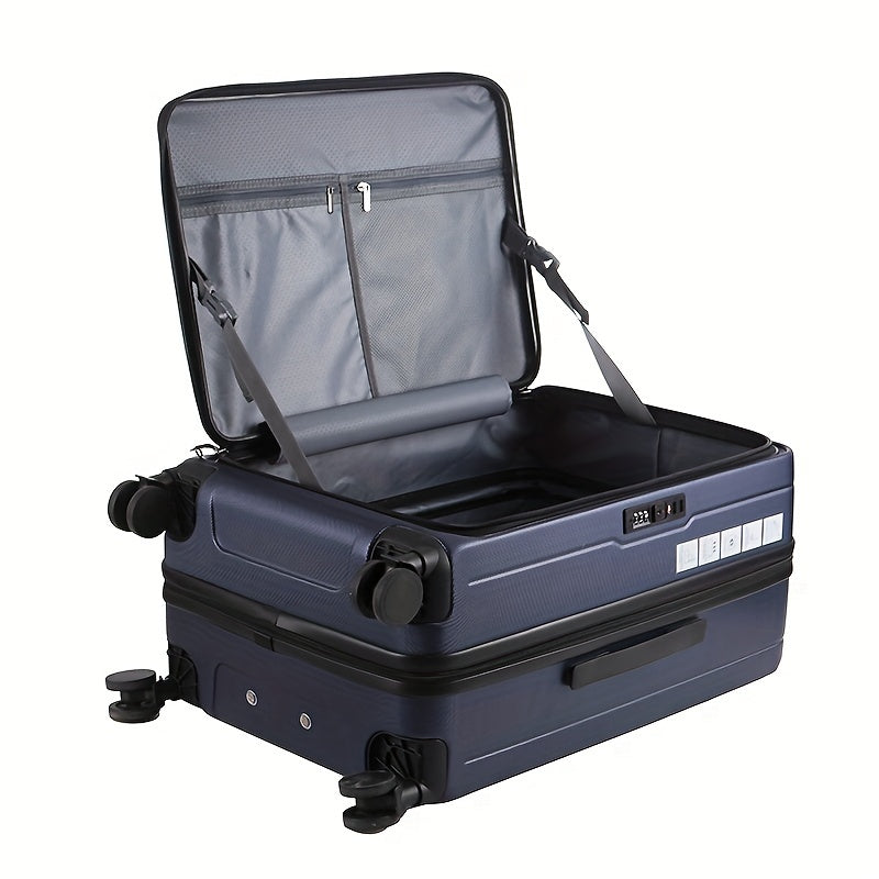 حقيبة سفر قابلة للتوسيع من مادة PC+ABS متينة، بتصميم عجلات دوارة سلسة ومقبض تلسكوبي، مع قفل رقمي، ستايل كاجوال - حقيبة سفر حديثة