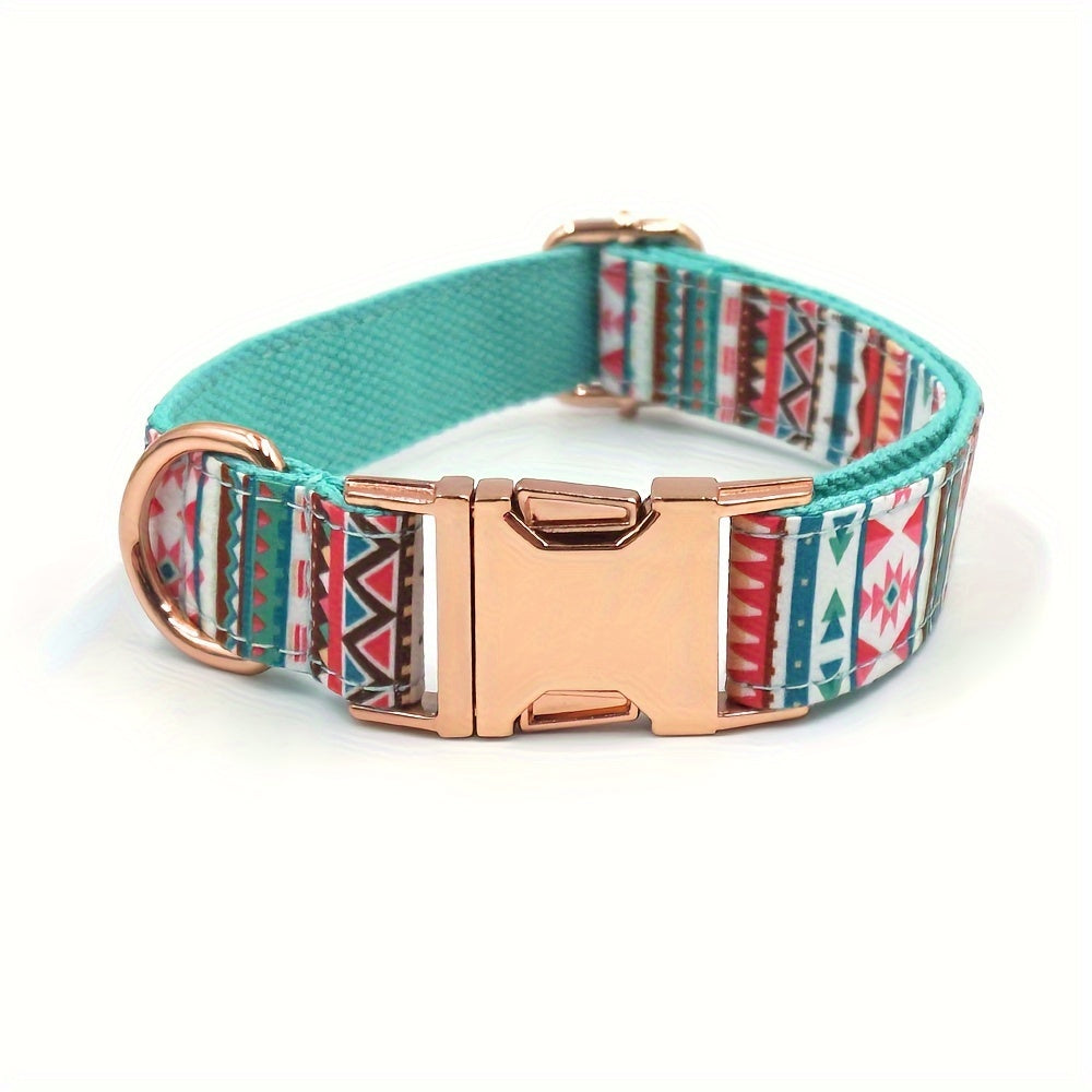 مجموعة MIHA من 3 قطع لطوق الكلب والرباط والربطة البوهيمية - قابلة للتعديل، مُخصصة باسم حيوانك الأليف ورقم هاتفك