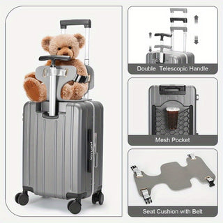 حقيبة سفر 20 بوصة متعددة الاستخدامات، حقيبة قابلة للطي مع مقاعد قابلة للإزالة ومصممة للاستخدام في المقصورات المخصصة بمطار، خفيفة الوزن وتصميم مريح