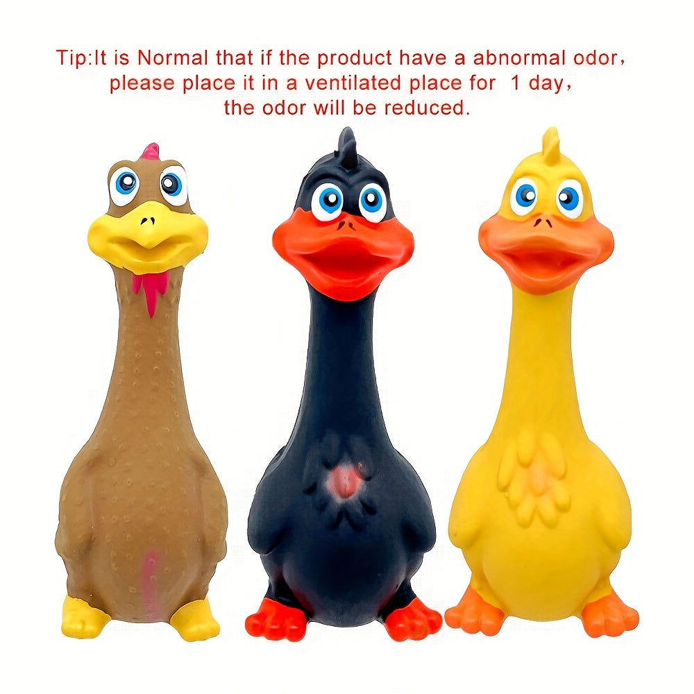 لعبة مضغ صعبة للكلاب بتصميم بطة / دجاجة، تصدر أصواتًا مضحكة وتساعد على طحن أسنان الكلاب