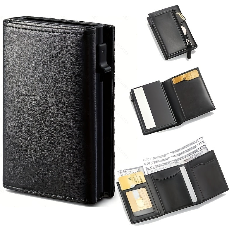محفظة رجالية مضادة للسرقة RFID - سعة كبيرة مع فتحات متعددة لبطاقات الائتمان، جيب بسحاب للعملات المعدنية، وإغلاق مغناطيسي قوي لحماية البطاقات والعملات، هدية مثالية لكبار السن أو الزوجين والأصدقاء، منتج عالي الجودة