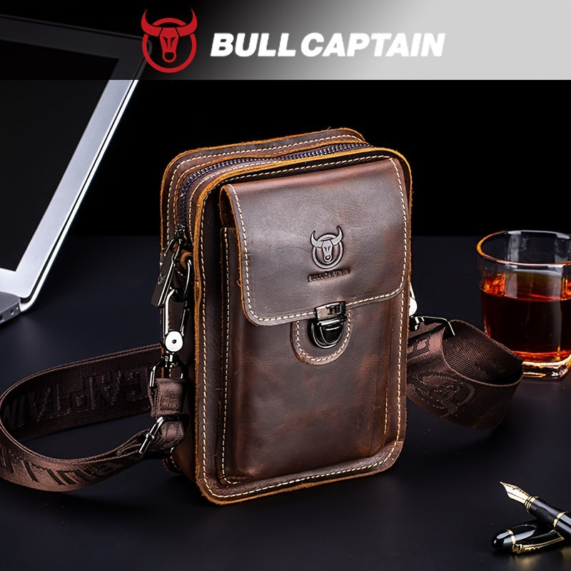 كتف واحد بسعة كبيرة متعددة الوظائف للرجال ، حقيبة ساعي ، مادة جلد الحصان المجنون الرجعية ، حقيبة هاتف محمول متعددة الوظائف ، حزام ارتداء للهاتف المحمول ، حقيبة الخصر ، حقيبة جلدية بطبقة علوية