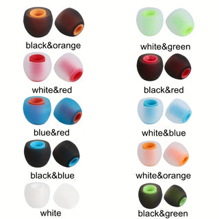 أطراف سماعات الأذن من السيليكون بتصميم أنيق - وسادات سماعات الأذن، غطاء سماعات الأذن الداخلية بقطر 3.8 ملم، بتصميم ثنائي اللون، مجموعة من 6 قطع/3 أزواج