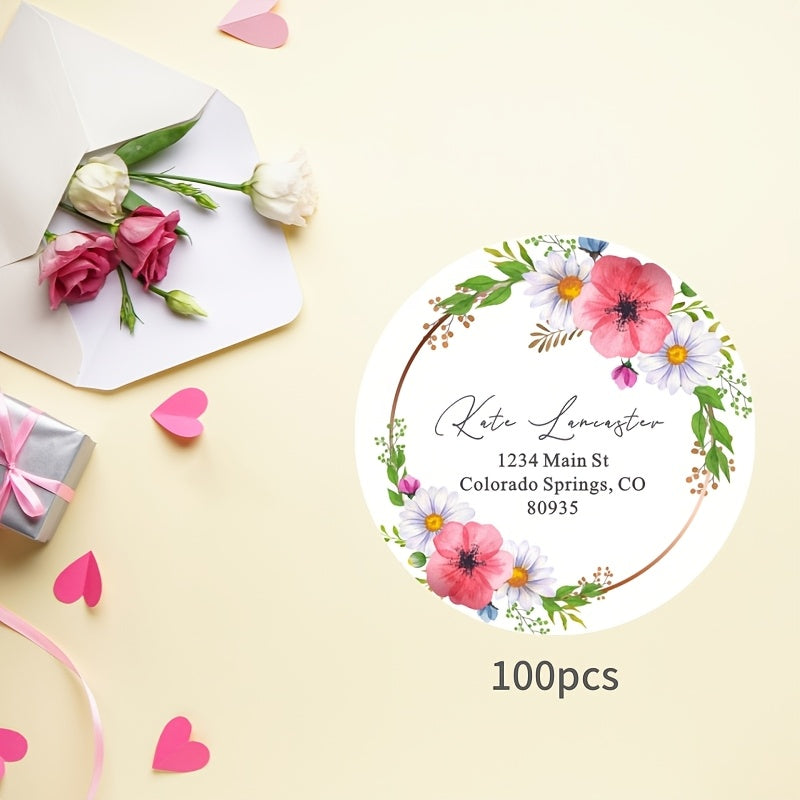 100 قطعة من الملصقات ذاتية اللصق للتخصيص، ملصق شخصي، ملصق مقاوم للماء ذاتي اللصق للتخصيص، ملصق دائري، ملصق للتعليم، ملصق للاسم، ملصق للزفاف، ملصق للعنوان، ملصق بحجم كبير