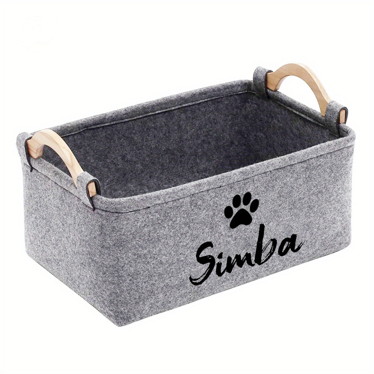 سلة تخزين ألعاب الحيوانات الأليفة القابلة للتخصيص "سيمبا" - منظم قابل للطي وقابل للغسل مع بطانة سميكة ومقابض خشبية، مثالي لألعاب الكلاب والملابس والمستلزمات، يحافظ على المنزل نظيفًا، تخزين ألعاب الحيوانات الأليفة، تصميم لطيف، بناء قوي، بدون بطارية
