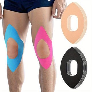 10 قطع من شريط الكينزيولوجي المقطع مسبقًا - شريط دائم ومسامب للعضلات لتقوية الركبة والرياضات الرياضية، شريط قطني مرن بألوان متنوعة