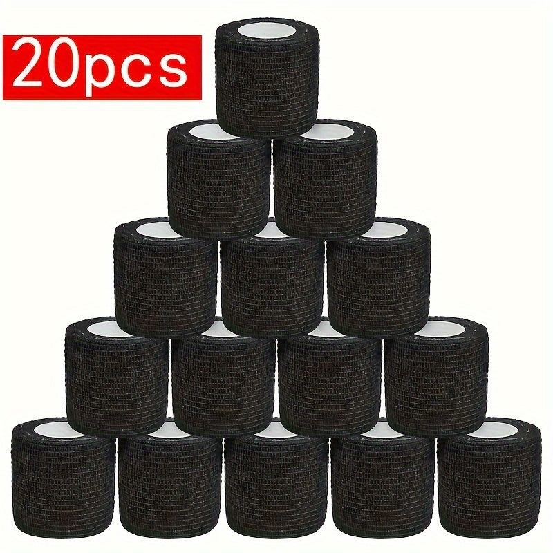 20 قطعة من الأربطة اللاصقة المرنة الذاتية اللصق - شريط دعم للأصابع والكاحل للرسغ، الركبة وحماية الكاحل، 5.0 سم × 4.5 متر، متينة ومريحة للياقة البدنية والاستخدام اليومي، حماية المفاصل | تصميم محمول | شريط مرن