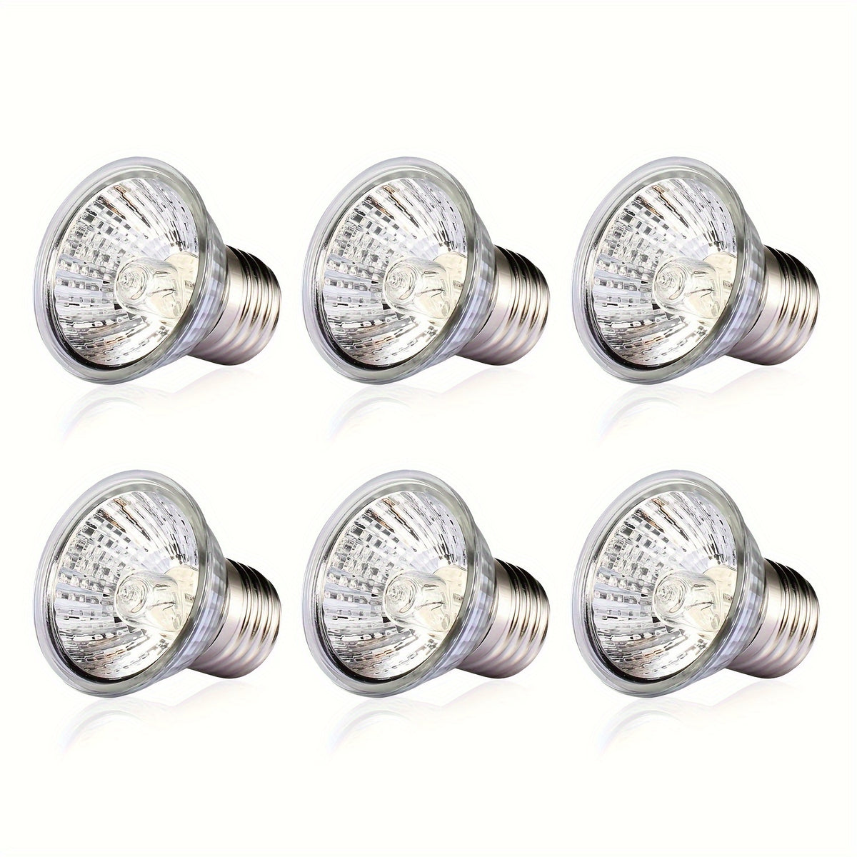 مصابيح NOMOYPET 6-Pack 50W كاملة الطيف، مصابيح حرارة UVA+UVB للزواحف مثل السلاحف والسحالي والبرمائيات، موصولة كهربائياً بجهد 220-240 فولت، لا تحتاج إلى بطارية.