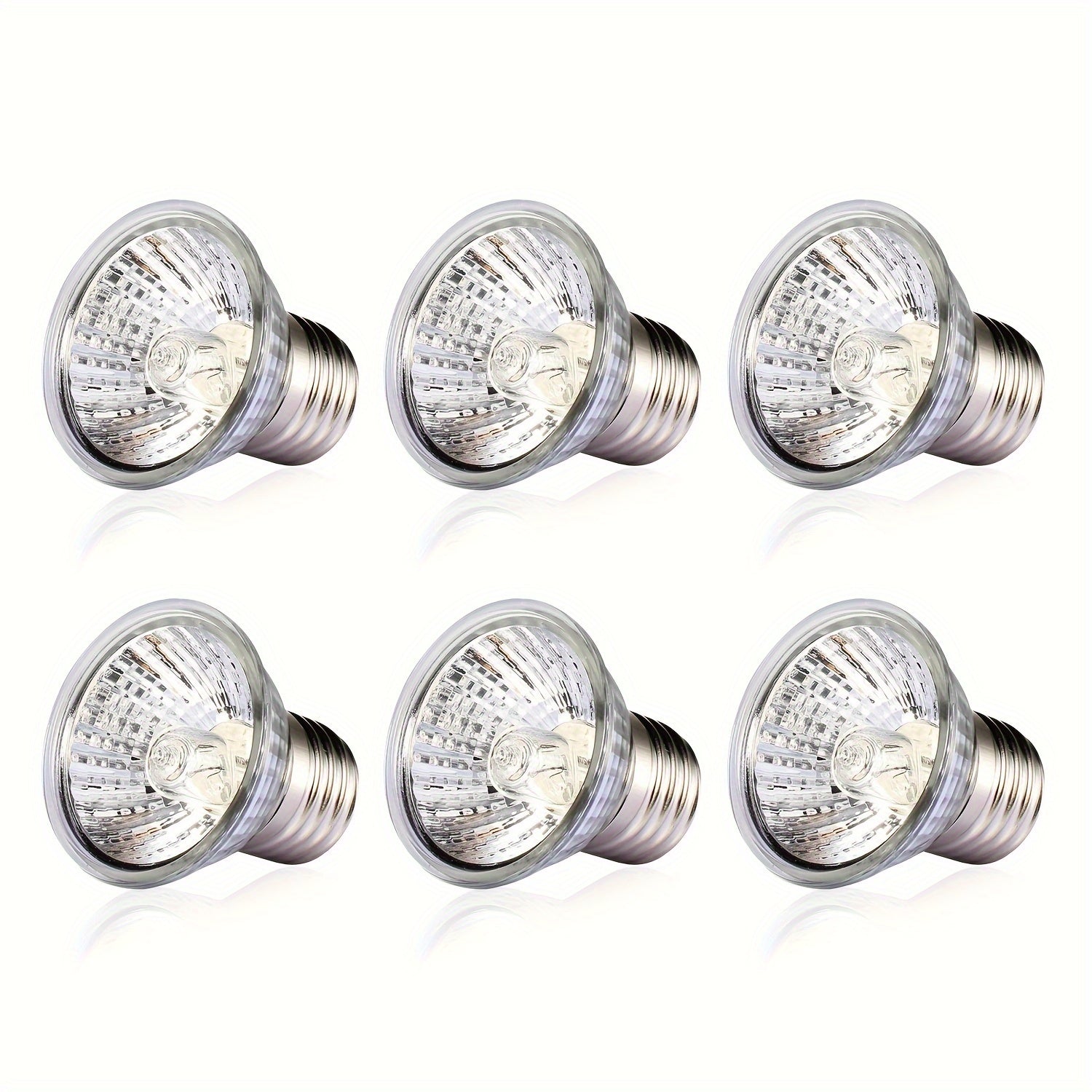 مصابيح NOMOYPET 6-Pack 50W كاملة الطيف، مصابيح حرارة UVA+UVB للزواحف مثل السلاحف والسحالي والبرمائيات، موصولة كهربائياً بجهد 220-240 فولت، لا تحتاج إلى بطارية.