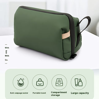 حقيبة مستلزمات تجميل مزدوجة الطبقات بسعة كبيرة عالية الجودة مع فصل للرطب والجاف للسفر