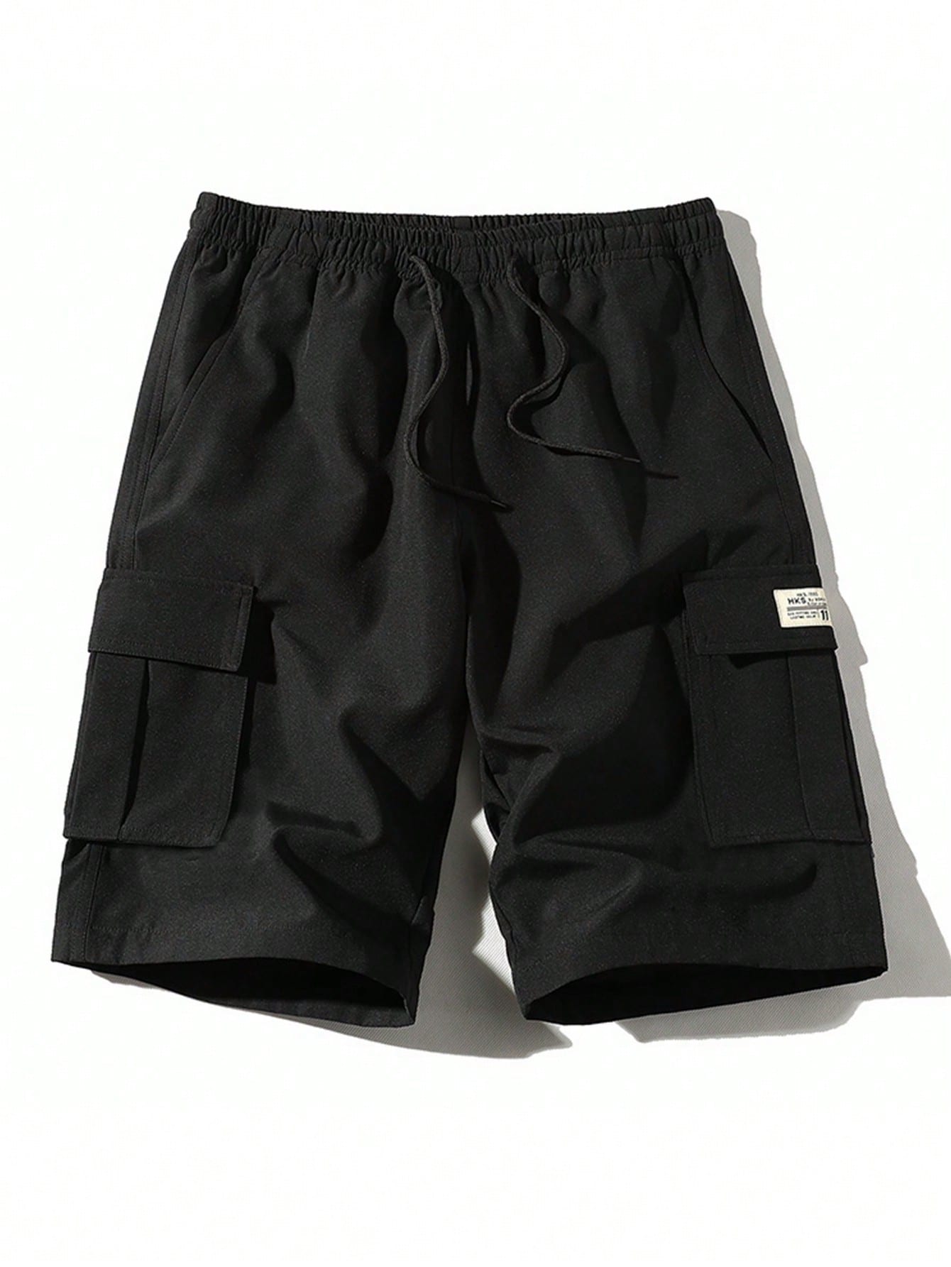 شورت رياضي كاجوال أحادي اللون بجيب