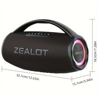 سلالوت S97 80 واط قوي لاسلكي محمول مضخم صوت محمول مع مقبض، صوت هاي فاي، أضواء RGB، IPX5، تثبيت مزدوج TWS، 36 ساعة تشغيل، عمر بطارية طويل، باس قوي، كابل شحن، للمنزل، السيارة، الهواء الطلق، التخييم، الحفلات