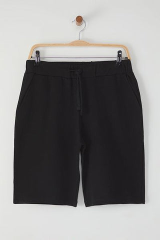 شورت برمودا أسود للرجال مع تفاصيل العلامة - مقاس عادي TEDAW25SR00008