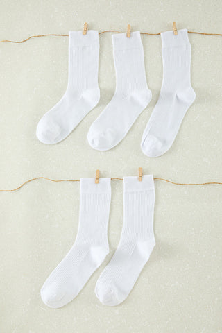 مجموعة من 5 جوارب قطنية بيضاء - كلية، تنس، حجم متوسط TMNSS24CO00006