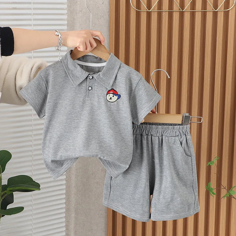1-5 years european and american fashion polo lapel ولد بدلة أكمام قصيرة أولاد clothing