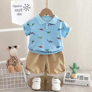 1-5 years european and american fashion polo lapel ولد بدلة أكمام قصيرة أولاد clothing