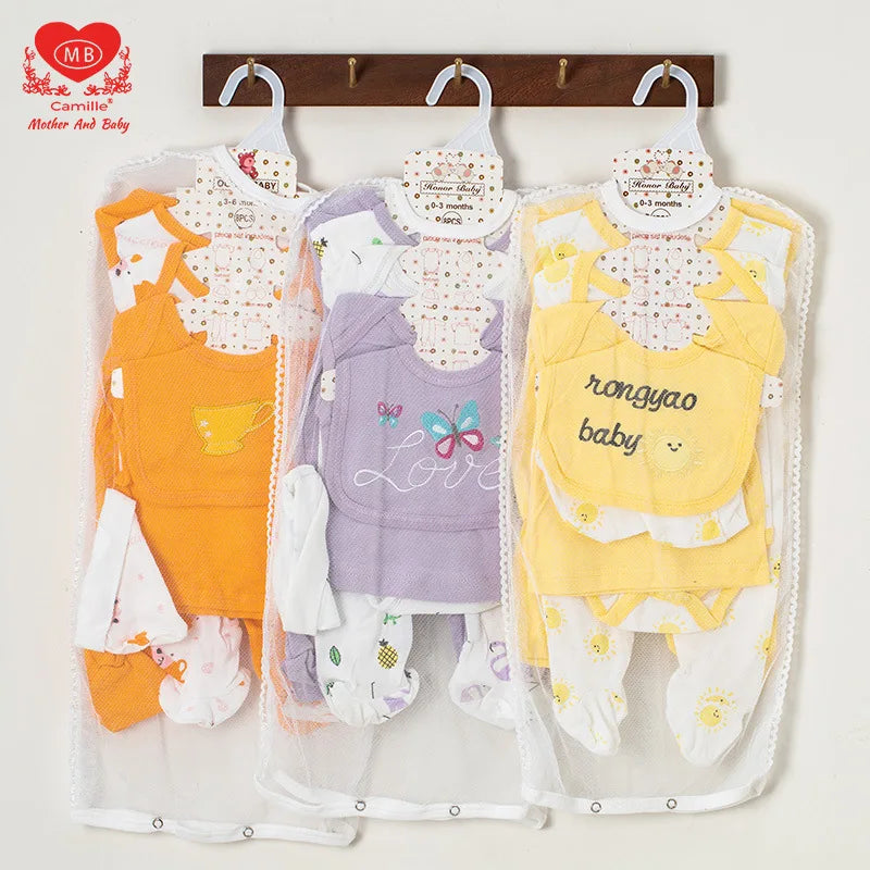 100% cotton unisex bodysuit gift 8pcs طقم baby infants clothing romper boutique newborn baby babi clothes sets 0-3 months