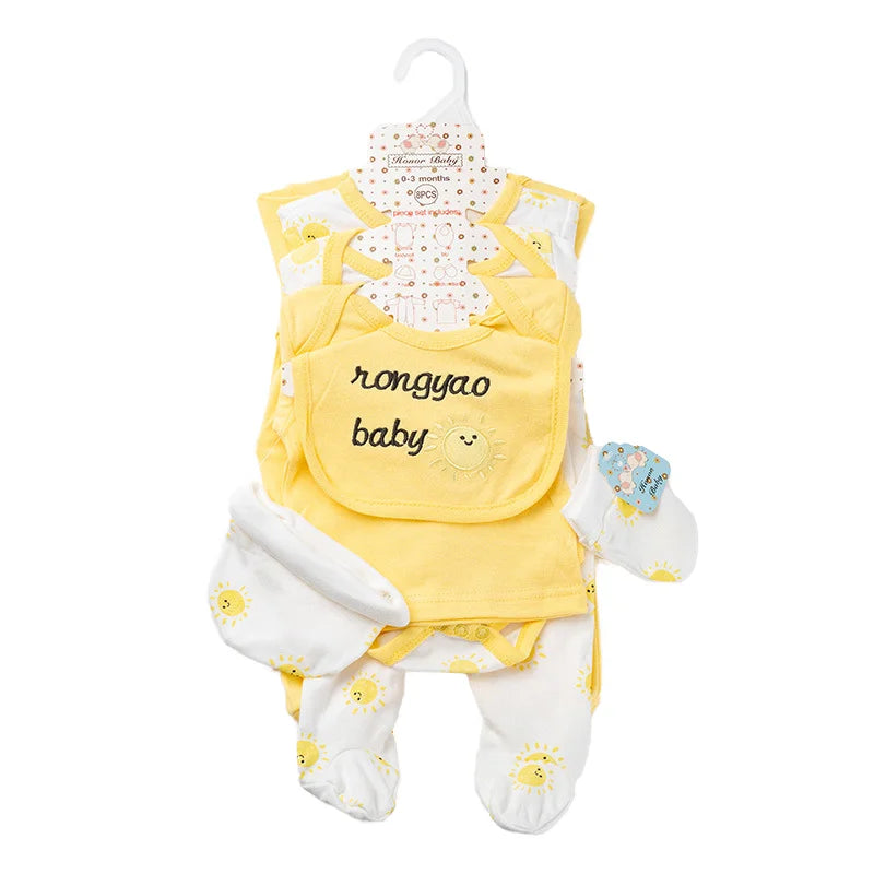 100% cotton unisex bodysuit gift 8pcs طقم baby infants clothing romper boutique newborn baby babi clothes sets 0-3 months