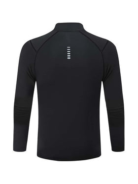 Manfinity Sport Corelite جاكيت رياضية كاجوال بأكمام راجلان نصف سحاب للرجال، تصميم بسيط وخفيف الوزن من خامة مرنة رباعية الاتجاه تمتص العرق، تصميم مخيط بشكل مثالي لتعزيز الجسم، قميص ضاغط مناسب للتمارين الرياضية والتدريب