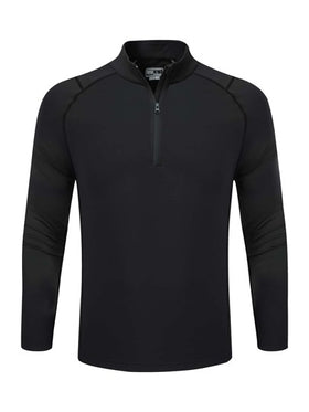 Manfinity Sport Corelite جاكيت رياضية كاجوال بأكمام راجلان نصف سحاب للرجال، تصميم بسيط وخفيف الوزن من خامة مرنة رباعية الاتجاه تمتص العرق، تصميم مخيط بشكل مثالي لتعزيز الجسم، قميص ضاغط مناسب للتمارين الرياضية والتدريب