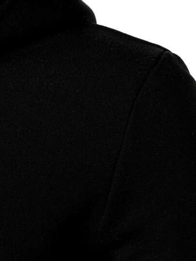 Manfinity Homme هودي رسن لون مخطط عادي بأكمام طويلة للرجال