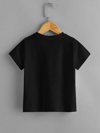 SHEIN تي شيرت أكمام قصيرة صلبة للأولاد الصغار