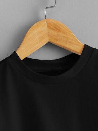 SHEIN تي شيرت أكمام قصيرة صلبة للأولاد الصغار