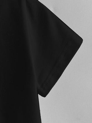 SHEIN تي شيرت أكمام قصيرة صلبة للأولاد الصغار