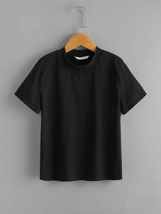 SHEIN تي شيرت صلب عنق مزدوج للفتى المراهق