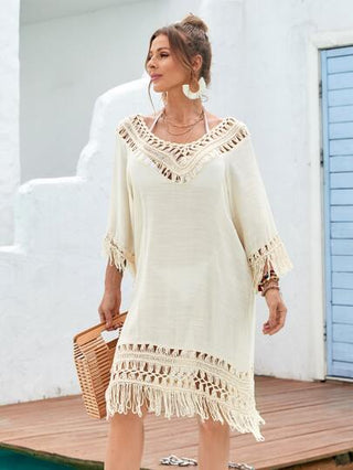 SHEIN Swim ملابس بحر أطراف مكشكشة شفاف بدون بيكيني